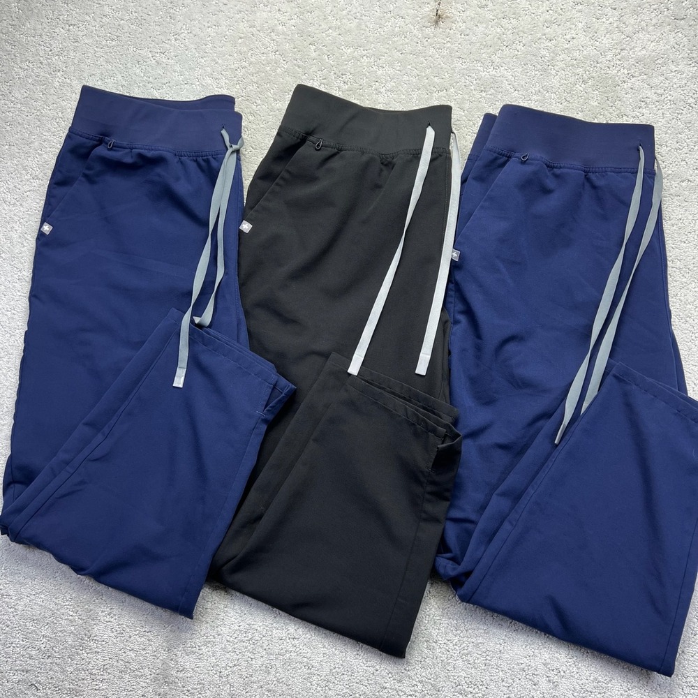 Lot of 3 FIGS Yola Skinny Scrub Pants Womens XL Navy Black Technical Collection